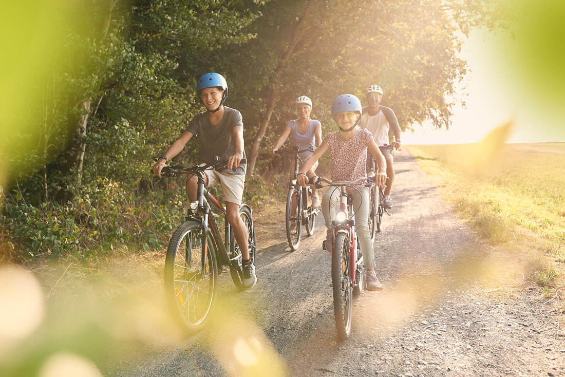 Werbefotoshooting, Werbefotografie für Hessisches Ministerium für Wirtschaft und Verkehr, Thema Nahmobilität, Fahrradfahren