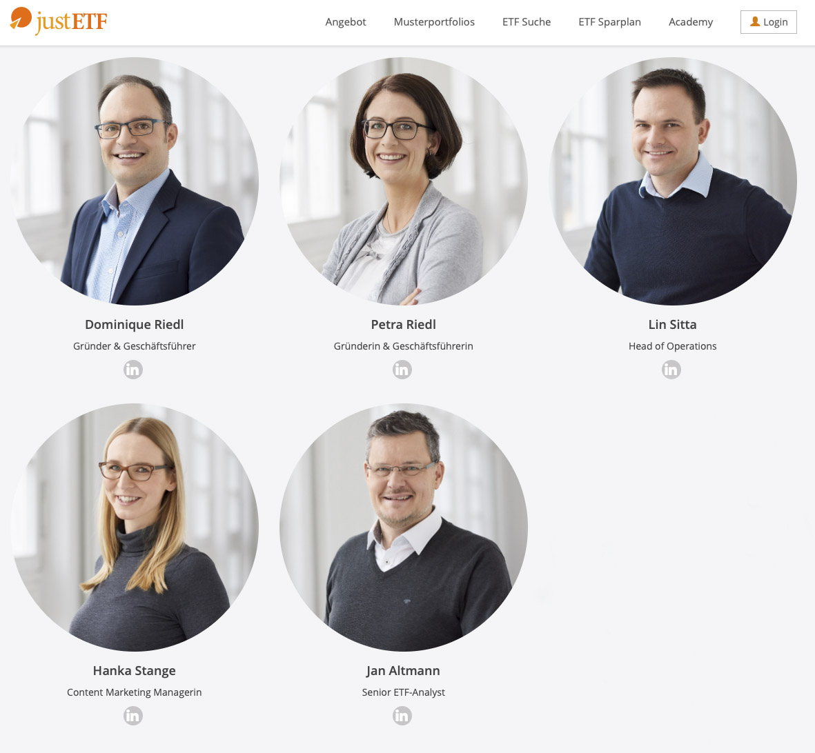 Business Portraits auf Website von justETF, Fotograf Tübingen